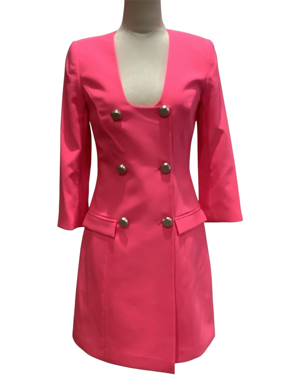 Liv Foster Hot Pink  Double Breasted Jacket Dress Size 4, NWOT